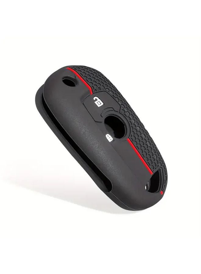 Opel Vauxhall Astra K Corsa E Key Fob Case Cover Black With Red Stripe 1PC - Image 4
